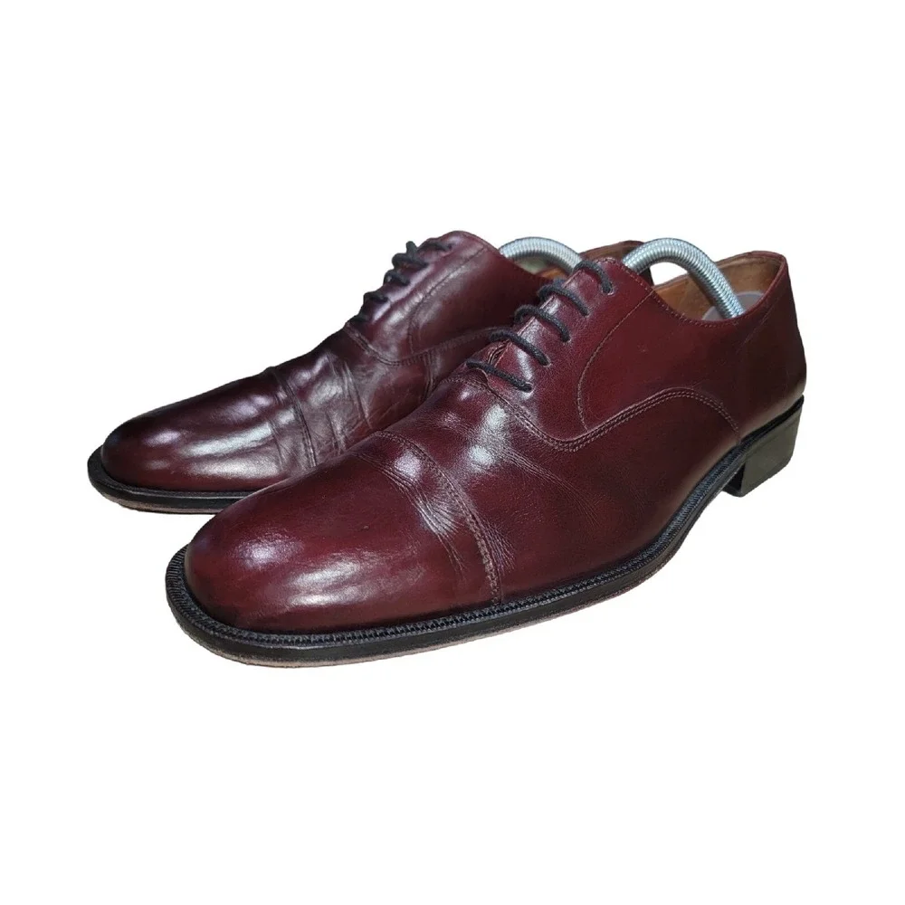 Sandro Moscoloni‎ Men's Bolero Burgundy Leather Oxford Cap Toe Shoes Sz 10